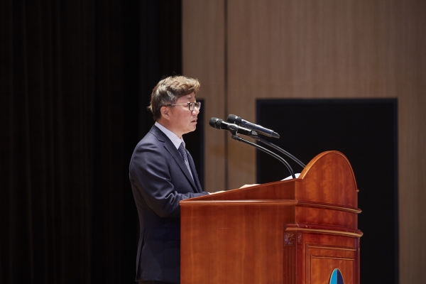 채희봉 한국가스공사 신임 사장이 취임사를 하고 있다. 사진=가스공사 제공