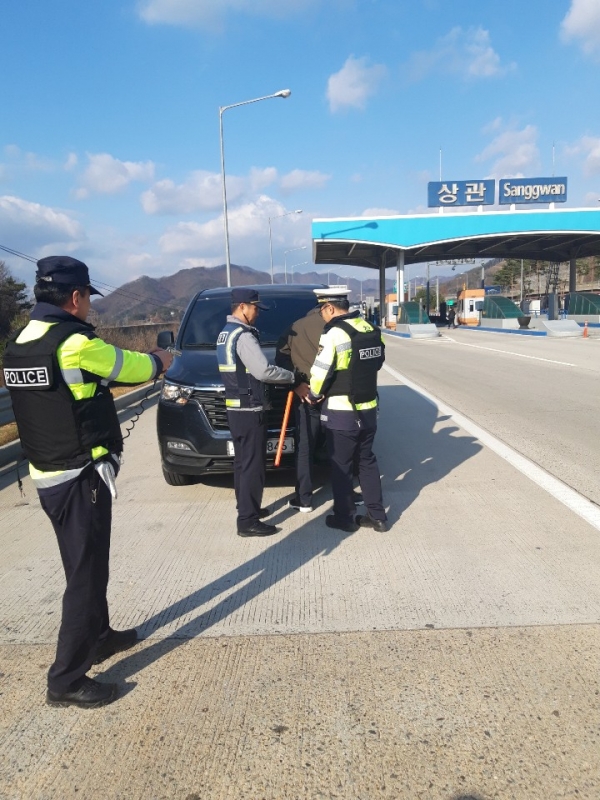 고속도로 용의자 검거 FTX(모의훈련) 모습 (사진제공=전북지방경찰청)