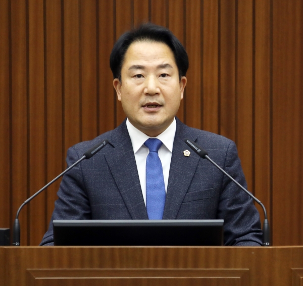 세종시의회 상병현(아름동)의원이 5분 자유발언을 하고 있다. 사진=세종시의회