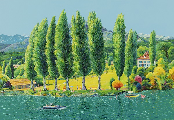 김덕기 l 루체른 호수의 여름 - 필라투스산이 보이는 풍경 l 2020 l Acrylic on canvas l 112.1 x 162.2cm