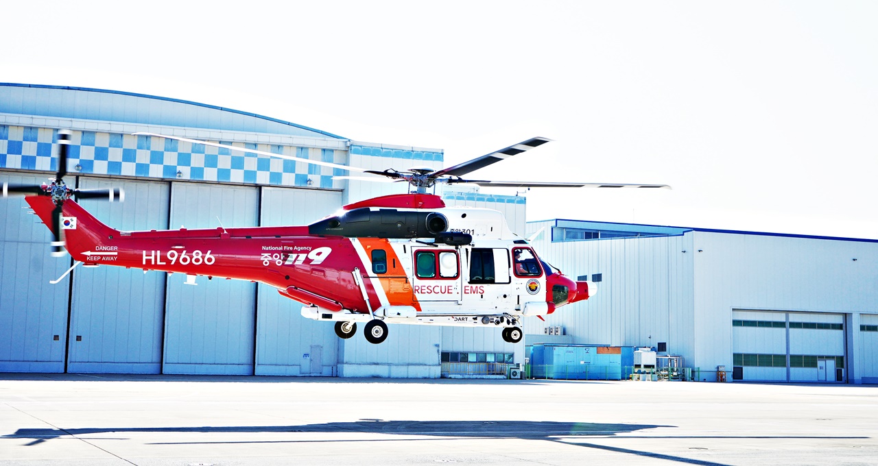 한국항공우주산업(KAI)가 개발, 생산한 다목적 헬리콥터 수리온의 소방용 버전. 사진=한국항공우주산업(KAI) 제공