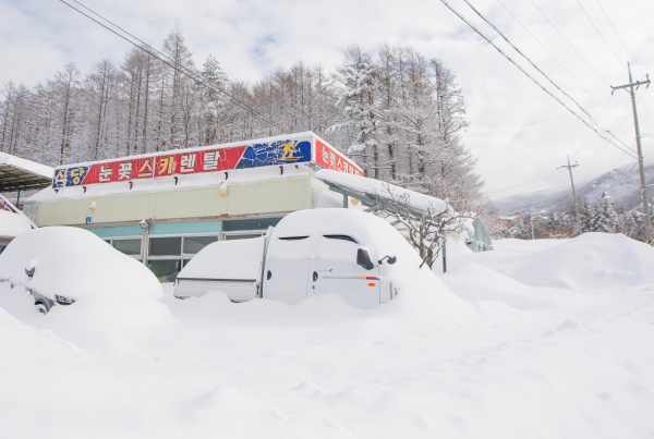 강원 산지와 동해안 곳곳에는 지난 4일 오후부터 15일까지 최대 30cm 이상 많은 눈이 내렸다. 사진=강원 고성군 제공