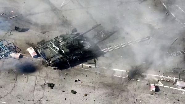 12일(현지시간) 러시아군이 자국 영토 벨고로드 지역에서 파괴했다고 주장하는 우크라이나 전투차량 모습. 사진=연합뉴스