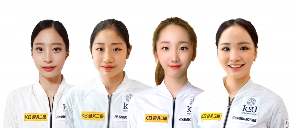 (왼쪽부터) 유영, 이해인, 김예림, 임은수 선수. 사진=KB금융그룹