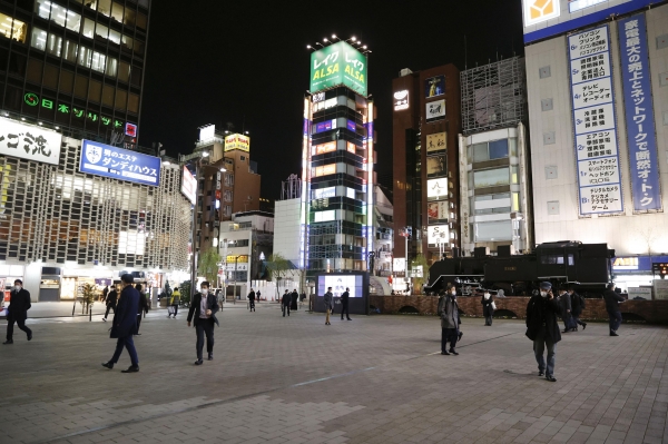 한산한 모습의 도쿄 신바시역 앞 광장. 사진=연합뉴스 제공